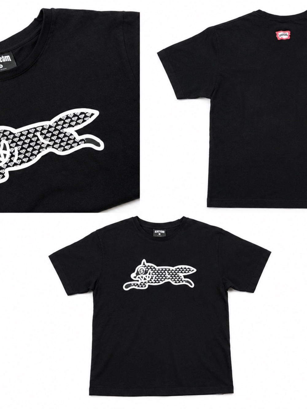 Icecream Black Short-Sleeve Tee with White Fox Graphic